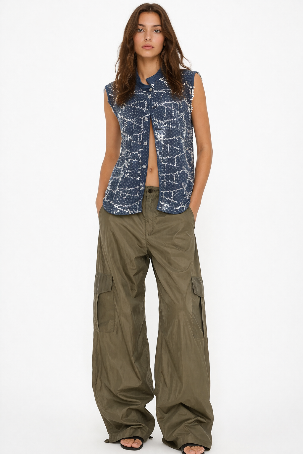 Denim Splash Vest
