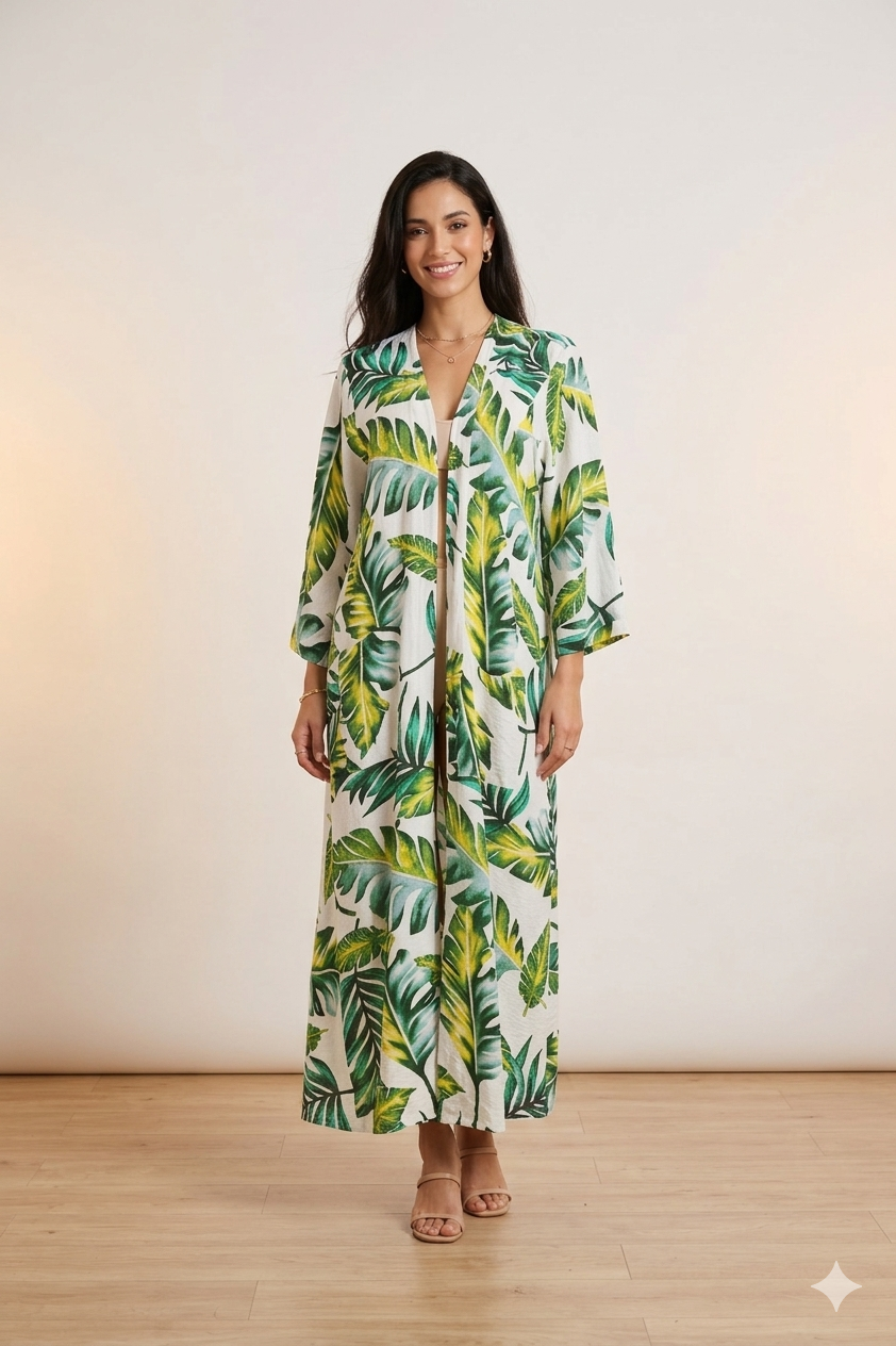 Tropical Leaf Cardigan