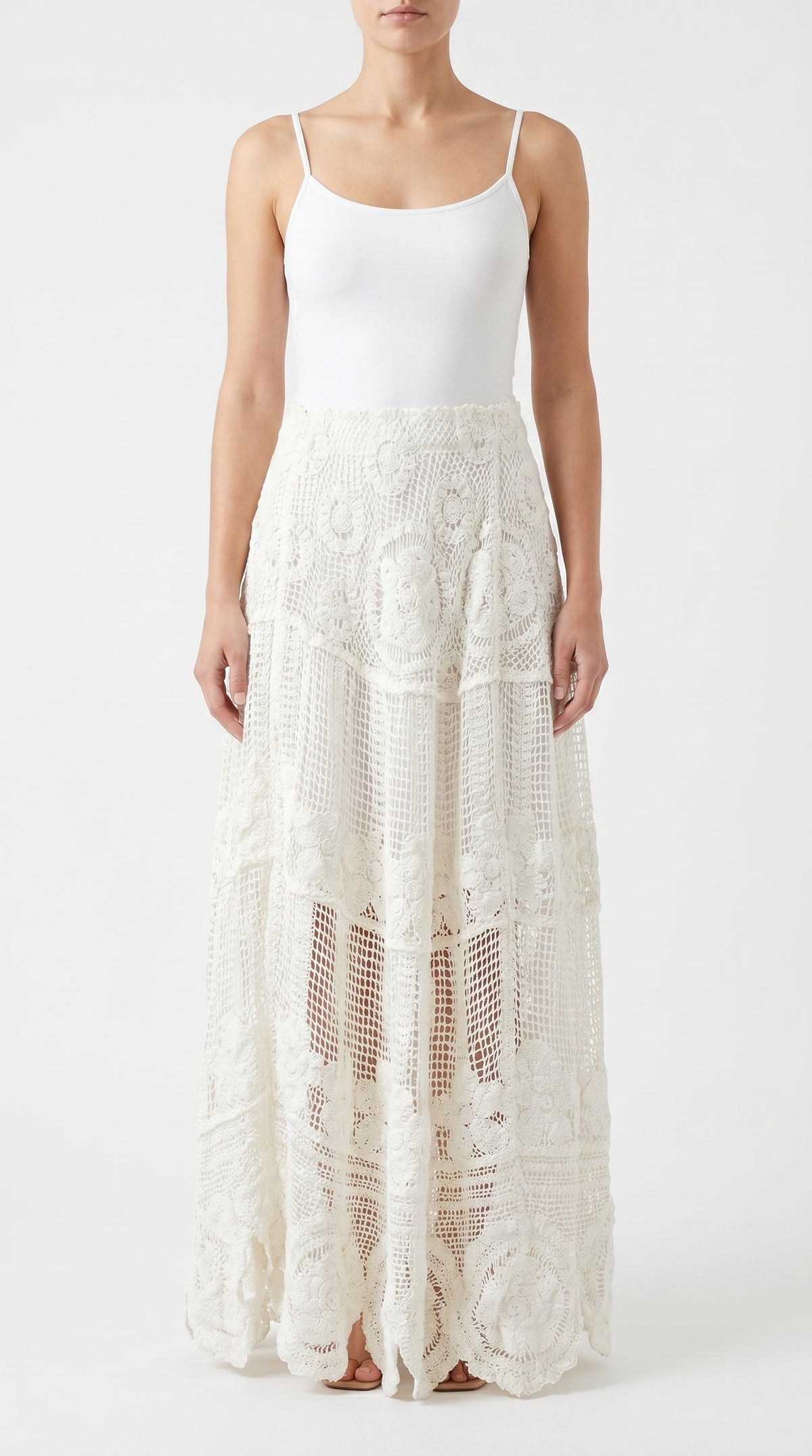Floral Crochet Maxi Skirt