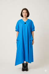 Cobalt Blue Minimalist Kaftan Dress