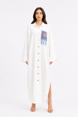 Embroidered Shirt Dress