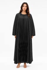 Textured Black Abaya Set
