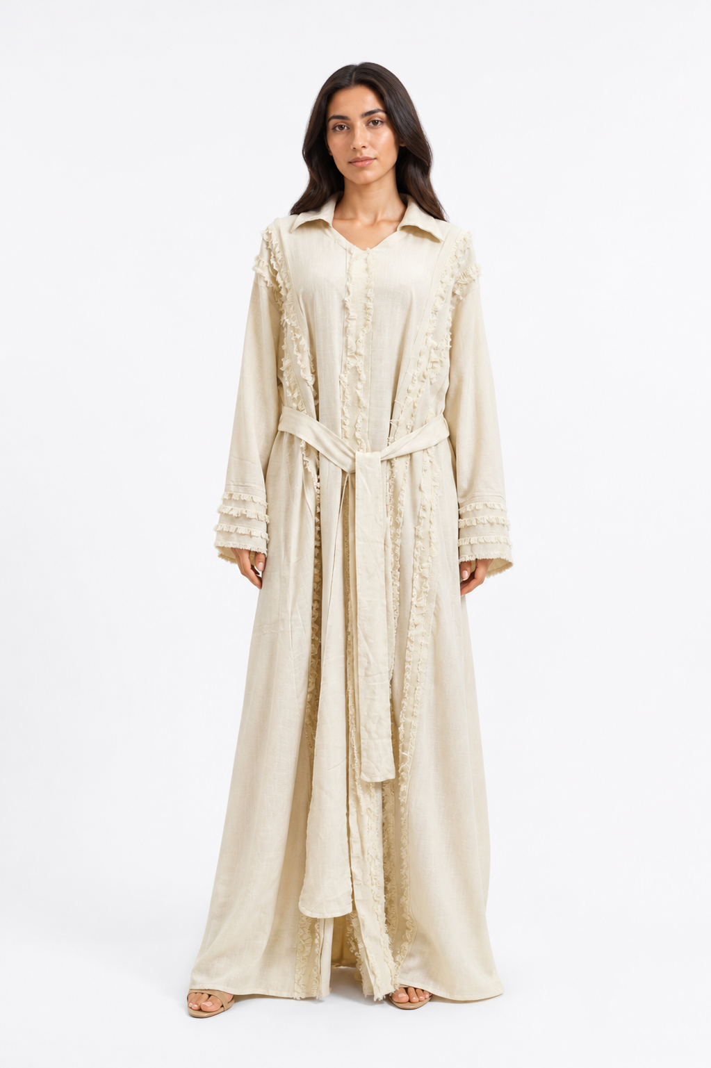 Ivory Ruffled Maxi Dress