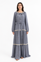 Blue Lace Trim Maxi