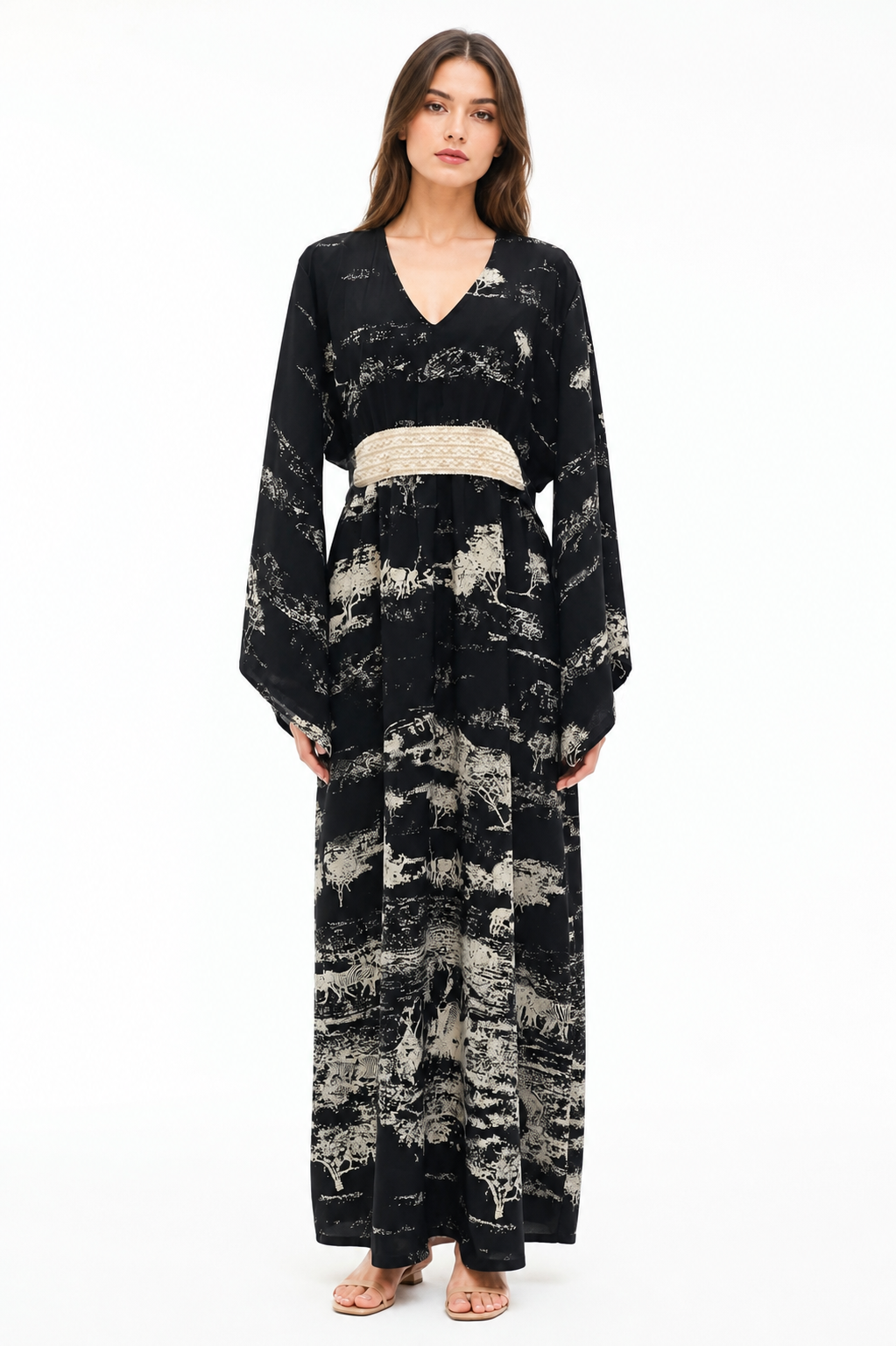 Toile de Jouy Kaftan Dress