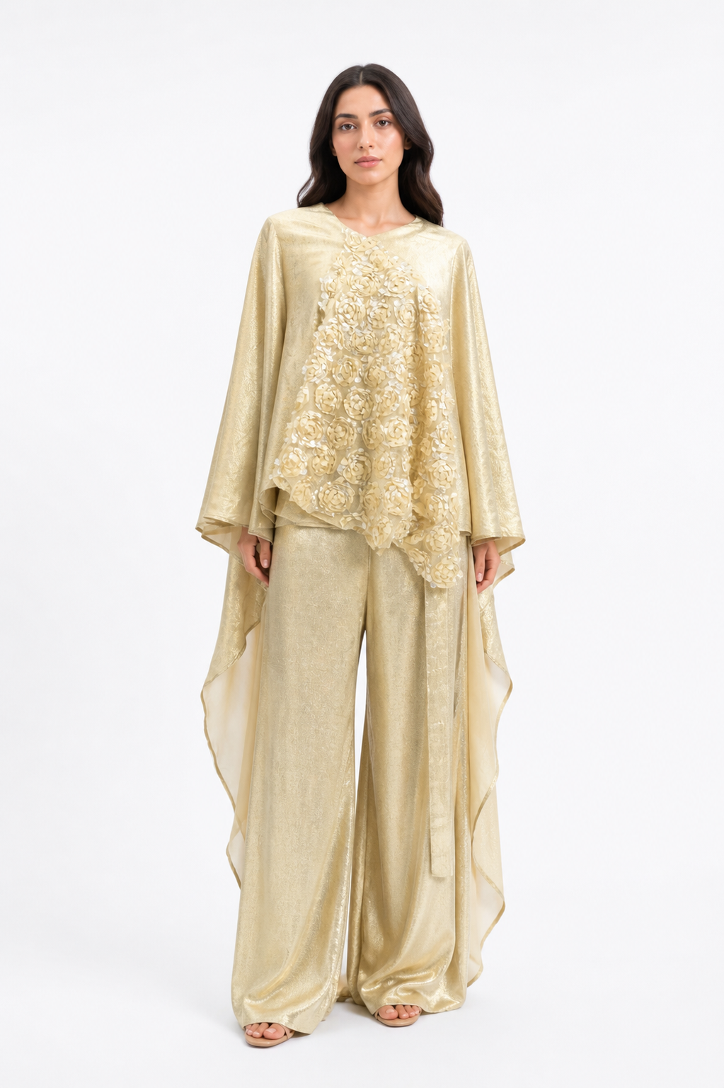 Gold Rosette Kimono Set