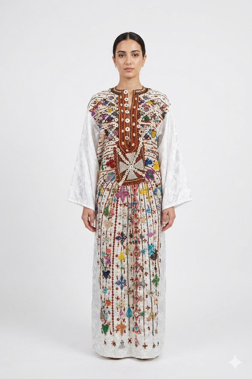 Embroidered Bohemian Maxi Kaftan