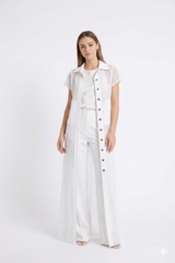 Sheer Mesh Long Vest