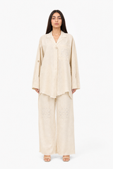 Logo-Embroidered Linen Set