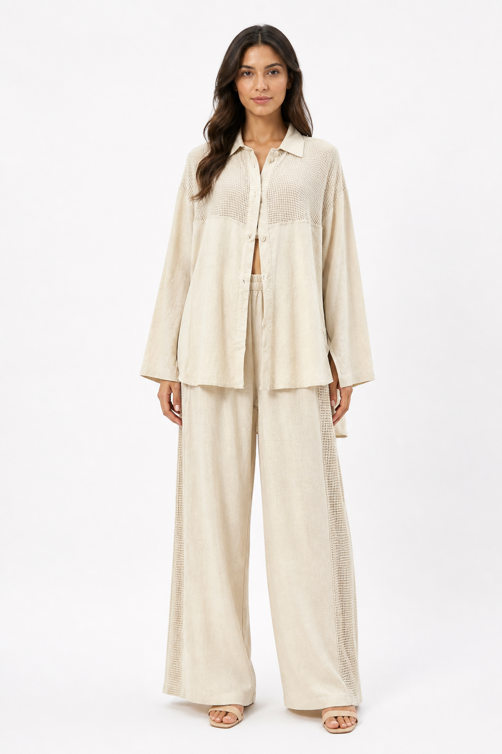 Mesh-Panel Linen Set