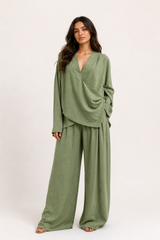 Sage Green Wrap-Style Set
