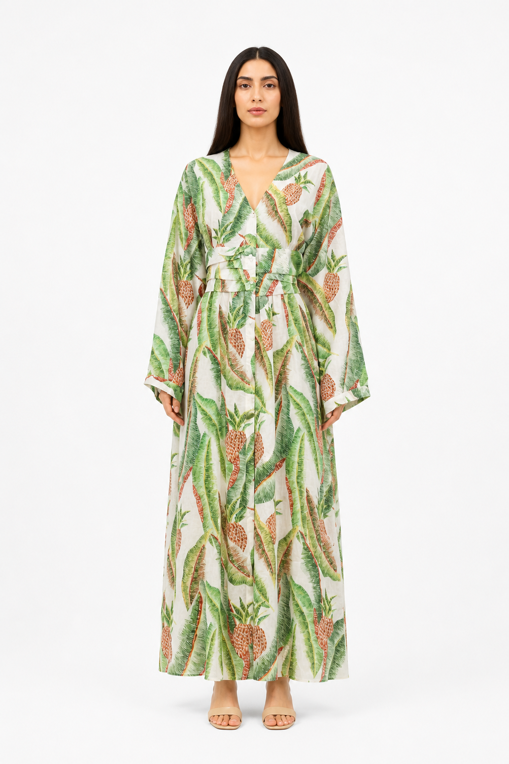 Tropical Pineapple Maxi Dress