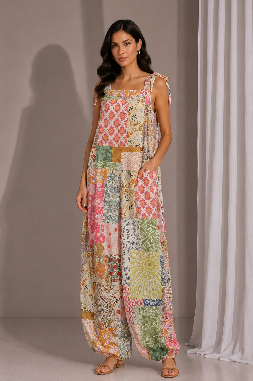 "Patchwork Breeze  Jumpsuit"
