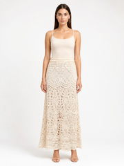 Ivory Crochet Maxi Skirt