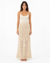 Ivory Crochet Maxi Skirt