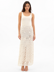 Ivory Crochet Maxi Skirt