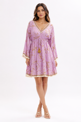 Lavender Bloom Tassel Dress
