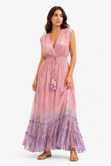 Rose Lavender Shimmer Maxi Dress