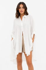 White Oversized Button-Up Shirt
