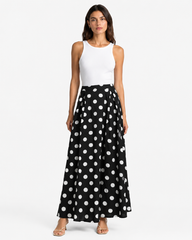 Black & White Polka Dot Maxi Skirt