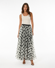 Polka Dot Tulle Maxi Skirt