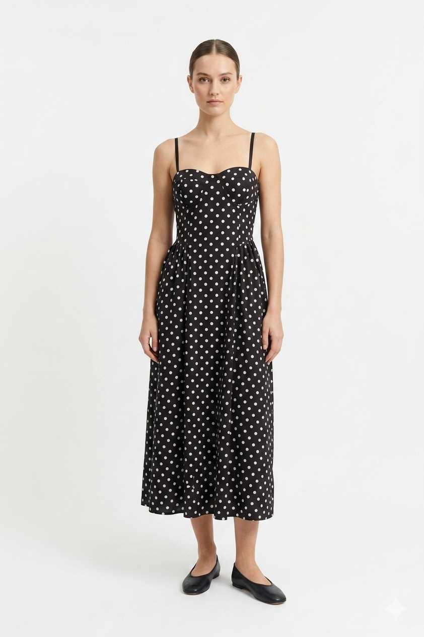 Clara Polka Dot Midi Dress