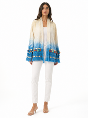Blue Ombre Tassel Kimono