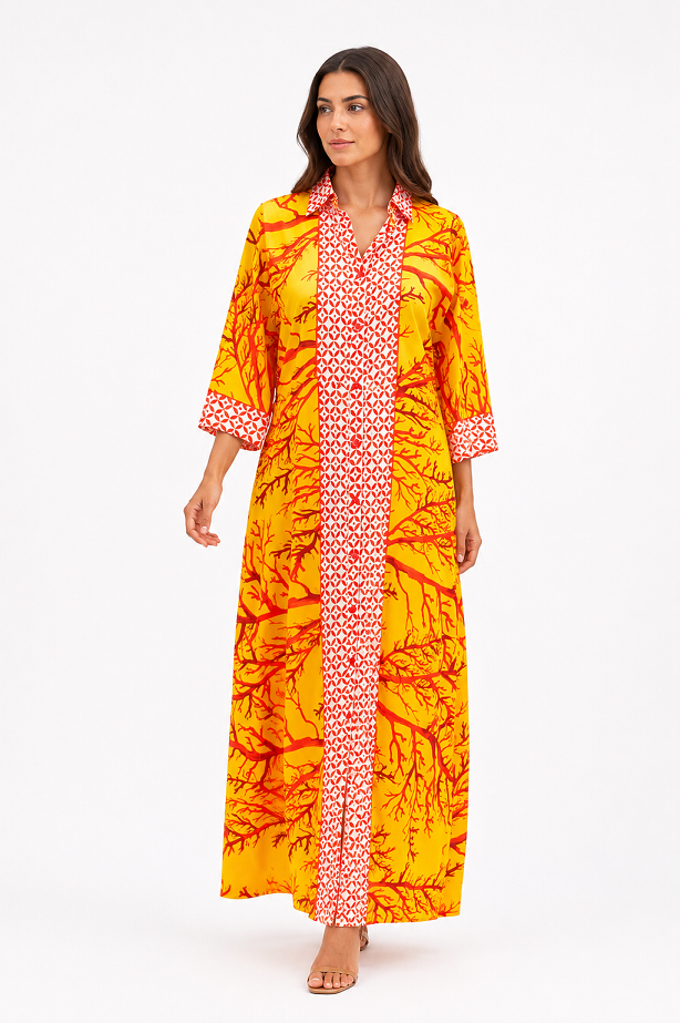 Sunset Coral Maxi Dress