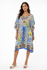 Mediterranean Bloom Printed Kaftan