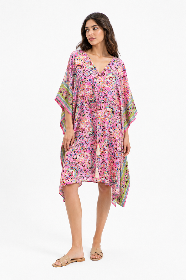 Pink Paisley Tassel Kaftan