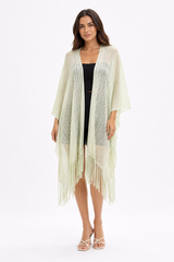Mint Breeze Fringe Kimono